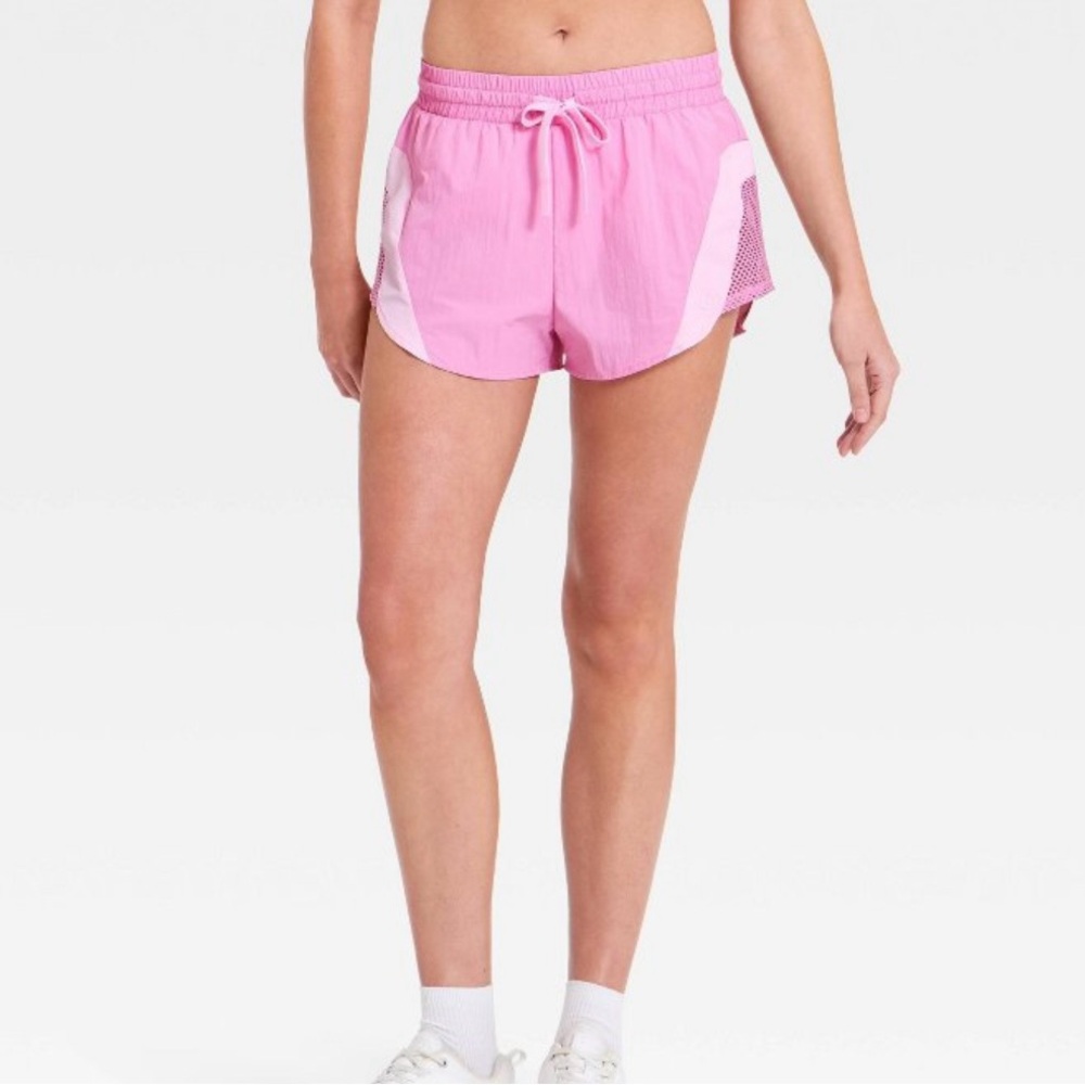 JoyLab Pink Mesh-Panel Athletic Shorts